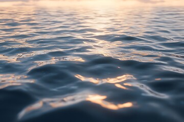 Poster - Close-up of Rippling Ocean Water at Sunset