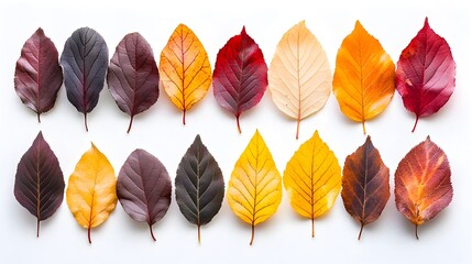 Wall Mural - Vibrant Autumnal Leaf Assortment Showcasing Natural Beauty and Seasonal Charm