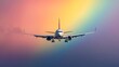 © pkproject - Colorful Dramatic Sunset Airliner Soaring Through the Sky