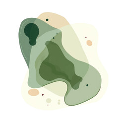 Flat green and white abstract fluid and color blobs png vector.