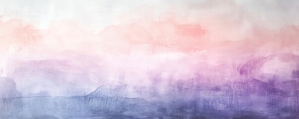 Wall Mural - A serene abstract watercolor landscape featuring soft pastel hues of pink, purple, and blue, creating a tranquil atmosphere.