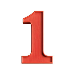 Vibrant red number one digit, perfect for conveying messages of first place or ranking in various contexts.