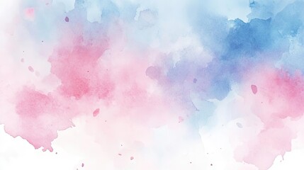 Wall Mural - A serene and soft watercolor background featuring gentle shades of blue and pink, perfect for various creative projects.