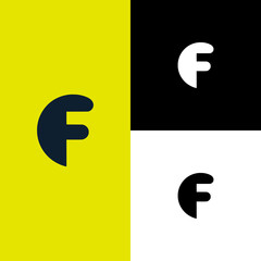 Poster - letter F circular logo vector illustration template design