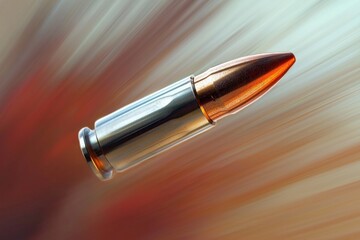 A flying bullet with a blurry background