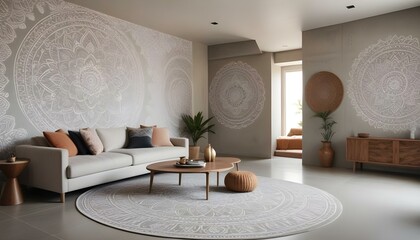 Photo interior modern design room 3d illustration;