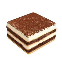 Delicious square dessert layered with cream and cocoa, perfect for sweet cravings and special occasions.