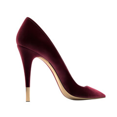 Elegant burgundy high heel shoe showcasing a sleek design perfect for formal occasions and fashion events.