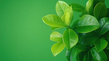 Wall Mural - Green Leaves on Green Background