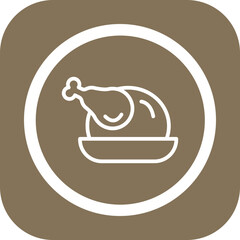 Sticker - Roast Chicken Vector Icon Design