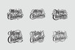 © nour045069 - Set of Handwritten Calligraphic Merry Christmas Lettering for Greeting Cards Typography