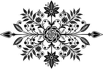 Canvas Print - Mandala pattern black and white doodles sketch good mood