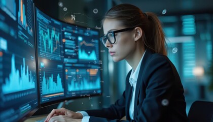 woman working on computer