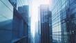© VK Studio - A cityscape featuring modern skyscrapers with reflective glass surfaces, bathed in soft sunlight, epitomizing urban dynamism and architectural splendor.