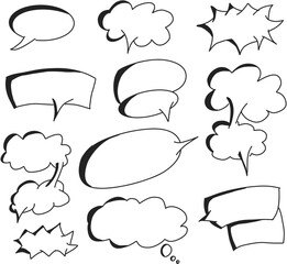 Canvas Print - handrawn cartoon speech bubble vector