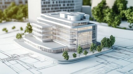 Wall Mural - Architectural Model of a Modern Office Building