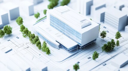 Wall Mural - Architectural Model of a Modern Building