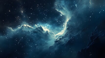Wall Mural - celestial nebula a cosmic dance of light and darkness