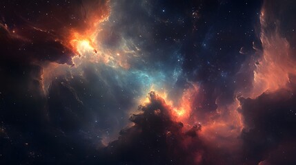 Wall Mural - cosmic nebula a symphony of colors and light