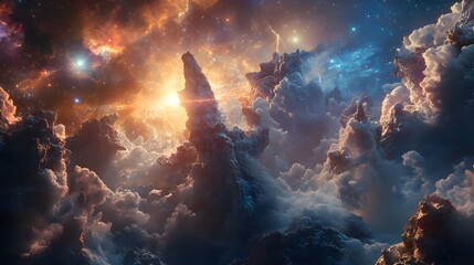 Wall Mural - beautiful view of cosmic cloudscape