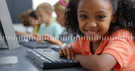 Poster - Animation of data processing over diverse schoolchildren using computers