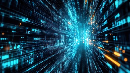 Digital futuristic background of internet holographic cyber data interface from all over wallpaper AI generated image