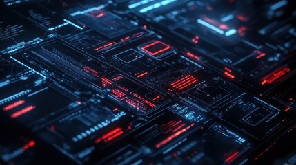 Digital futuristic background of internet holographic cyber data interface from all over wallpaper AI generated image