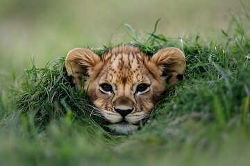 Canvas Print - lion cub panthera leo