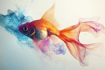 Wall Mural - goldfish in aquarium