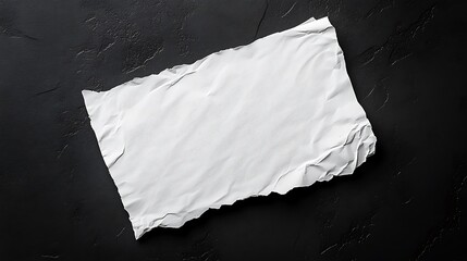 Poster - White Crumpled Paper On Black Background