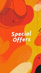 Wall Mural - A colorful minimalist illustration showcases special offers, ideal for promotional materials, with abstract shapes and dynamic colors