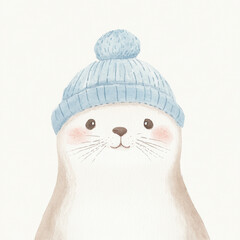 Sticker - Cute Seal in Hat.