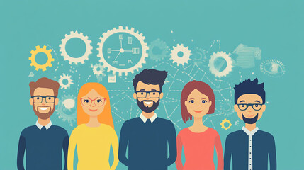 Wall Mural - strengths, team members, business success, harnessing, individual, collaboration, teamwork, 