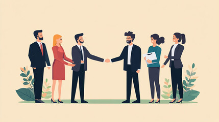 Wall Mural - Mutual respect among team members forms the backbone of business success Illustration Flat design