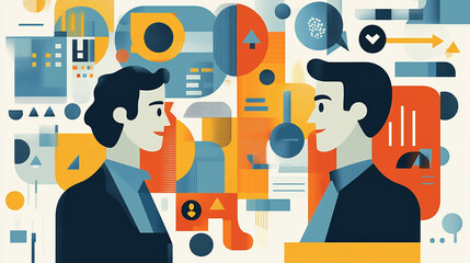 Wall Mural - Open communication fosters transparency and paves the way for business success Illustration Flat design