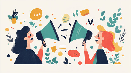 Wall Mural - Open communication fosters transparency and paves the way for business success Illustration Flat design