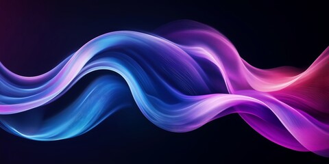 Wall Mural - dynamic abstract curves in purple, blue, and pink, technology-themed designs, digital art, and futur