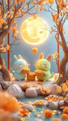 Wall Mural - On the night of Mid Autumn Festival