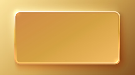 Wall Mural - Golden frame label, event bar button, gold signboard. Vector illustration