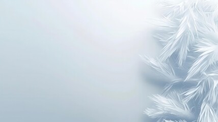 Naklejka na meble Frosted window, delicate ice patterns, 3D illustration, copy space for text,