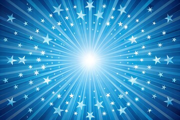 Wall Mural - Abstract blue starburst background with central light