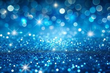 Wall Mural - shimmering blue glitter with bokeh effect for festive designs