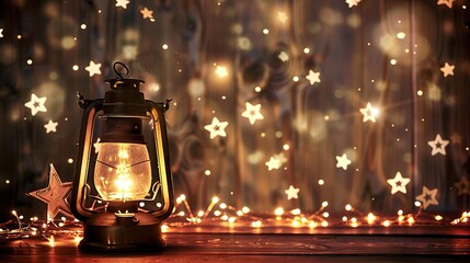 Wall Mural - Christmas_Lamp_and_Shooting_Star_Background