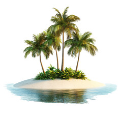 Island piece , summer travel and vacation  isolated on transparent or white background