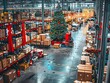 © Bussakon - Busy Holiday Fulfillment Center with Festive and High Volume Package Processing
