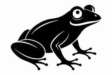 frog vector silhouette, frog animal ,frog illutration white background