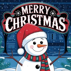 Christmas banner with snowman. . made with generative Ai