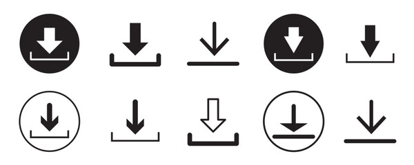 Wall Mural - download icon set. software download icon . web icon set . icons collection. vector illustration.