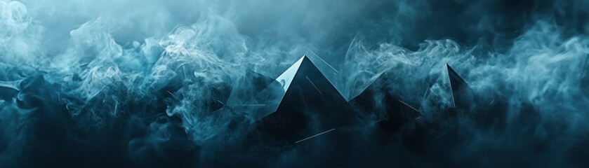 Poster - Abstract Geometric Shape Emerging from Smoke