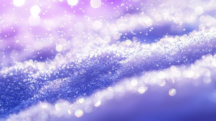 Canvas Print - a soft purple rays on top of a glittering snow